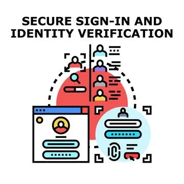 Secure sign in identity verification online access concept Stock Illustration