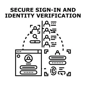 Secure sign in identity verification online access concept Stock Illustration