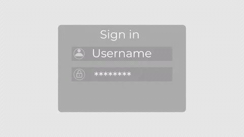 Secure sign-in interface with username, password, and biometric fingerprint.. 스톡 동영상 336243833