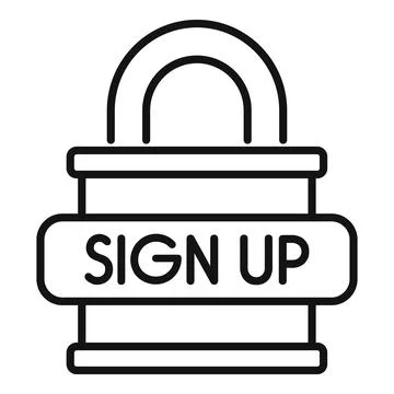 Secure sign up process with padlock icon symbolizing data protection Illustrazione stock