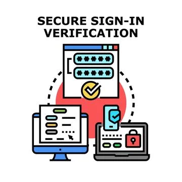 Secure sign in verification connecting different devices Stock Illustration