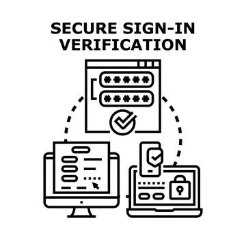 Secure sign in verification connecting different devices Stock Illustration
