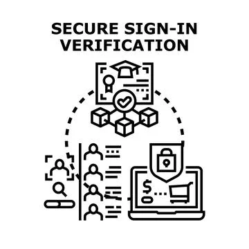 Secure sign in verification process accessing user data Stock Illustration