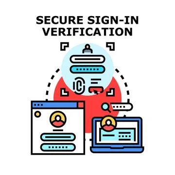 Secure sign in verification process for online access Stock Illustration