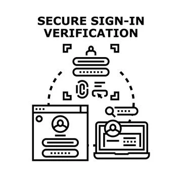 Secure sign in verification process for online access Illustrazione stock