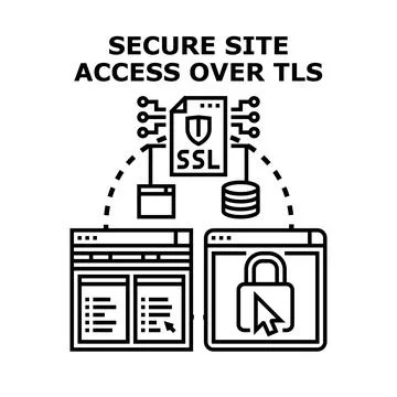 Secure site access over tls protocol concept Stock Illustration