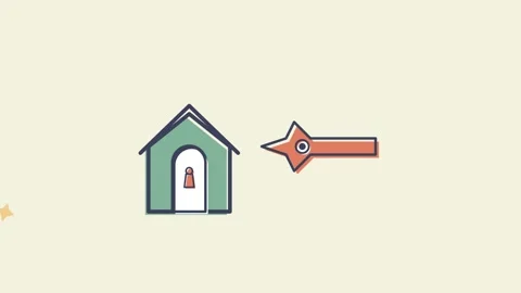 Secure Smart Home Delivery Animation With House Unlocking For Package Stock Footage 340867228