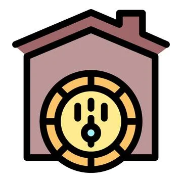 Secure smart home system protecting with password and providing safety Stock Illustration