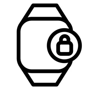 Secure Smartwatch Payment- Mobile Banking App Icon Stock Illustration