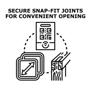 Secure snap fit joint creating convenient easy opening Stock Illustration