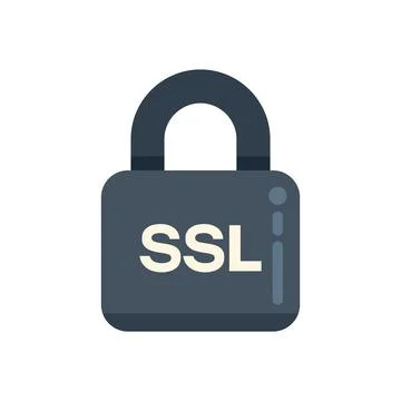 Secure socket layer ssl padlock protecting website data icon Illustration
