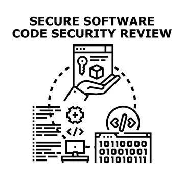 Secure software code security review process 스톡 일러스트