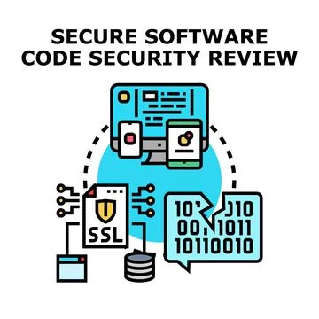 Secure software development security code review process Stock Illustration