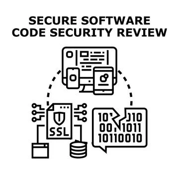 Secure software development security code review process Stock Illustration