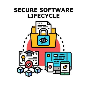 Secure software lifecycle development and data protection Stock Illustration