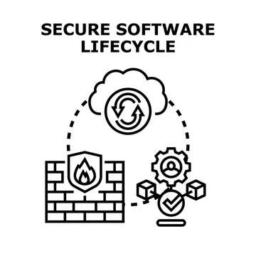 Secure software lifecycle process protecting data in cloud 스톡 일러스트