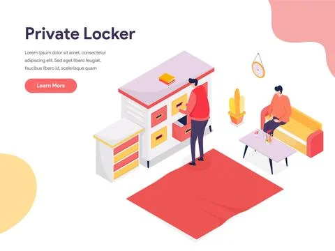 Secure Space and Private Locker Illustration Illustrazione stock