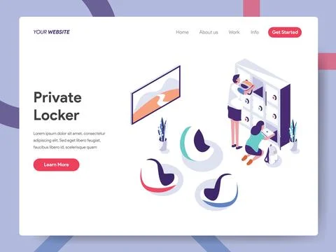 Secure Space and Private Locker landing page Stock-Illustration