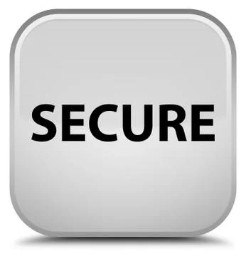 Secure special white square button Stock Illustration