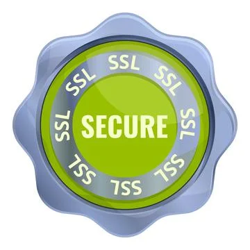 Secure ssl certificate icon, cartoon style Ilustración de archivo