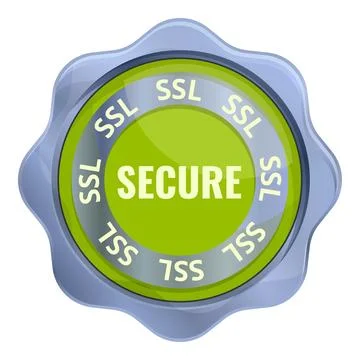 Secure ssl certificate icon, cartoon style 库存插图