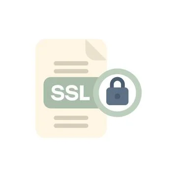 Secure ssl encrypted document for web security and privacy Stock Illustration