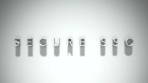 Secure sso 3D title animation with shadows on a white background Video stock 297518199