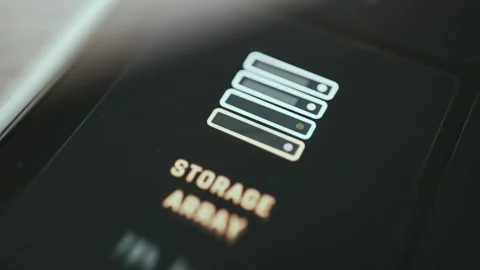 Secure Storage Array - Data Display Macro Stock Footage 336947478