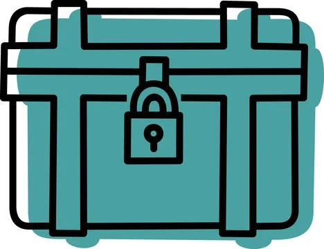 Secure storage chest locked container icon Stock Illustration