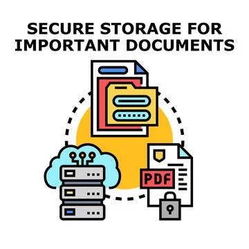 Secure storage for important digital documents system Stock Illustration