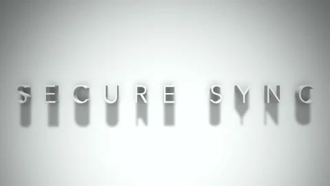 Secure sync 3D title animation with shadows on a white background Stock Footage 297517375