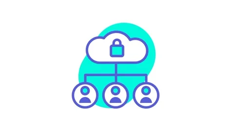 Secure Team Cloud Link Stock Footage 336064146