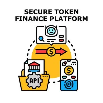 Secure token finance platform concept vector illustration 스톡 일러스트