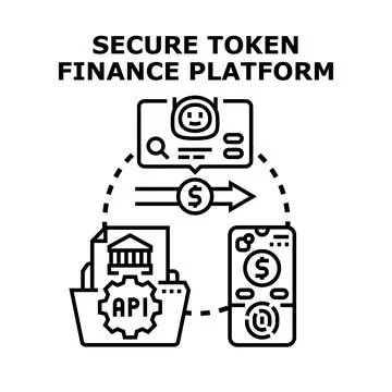Secure token finance platform concept vector illustration イラスト素材