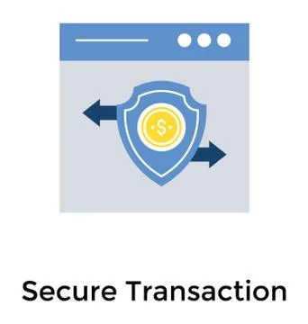 Secure transaction, flat icon Stock Illustration