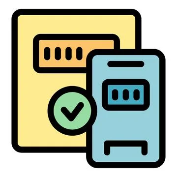 Secure transaction process is completed successfully with checkmark and passw Stock Illustration