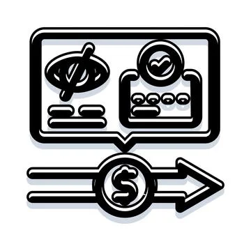 Secure transaction protecting private financial information icon Stock Illustration