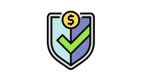 Secure transaction shield decentralized application color icon animation Stock Footage 326108192