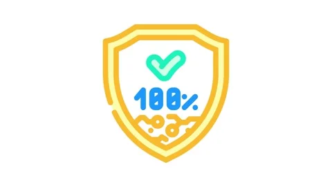 Secure transaction shield decentralized application color icon animation Stock Footage 327259589