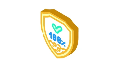 Secure transaction shield decentralized application isometric icon animation Stock Footage 327280482
