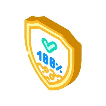 Secure transaction shield decentralized application isometric icon vector i.. Stock Illustration