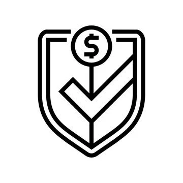 Secure transaction shield decentralized application line icon vector. secure  Stock Illustration