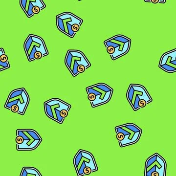 Secure transaction shield decentralized application vector seamless pattern Stock Illustration
