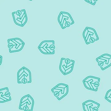 Secure transaction shield decentralized application line seamless pattern Stock Illustration