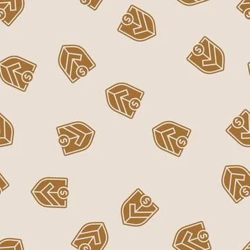 Secure transaction shield decentralized application glyph seamless pattern Stock Illustration
