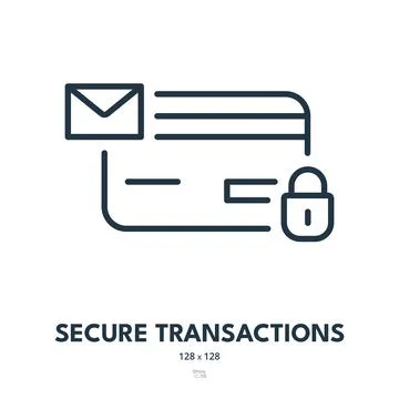 Secure Transactions Icon. Banking, Payment, Safety. Editable Stroke. Simple.. Illustrazione stock