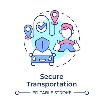 Secure transportation multi color concept icon Stock Illustration