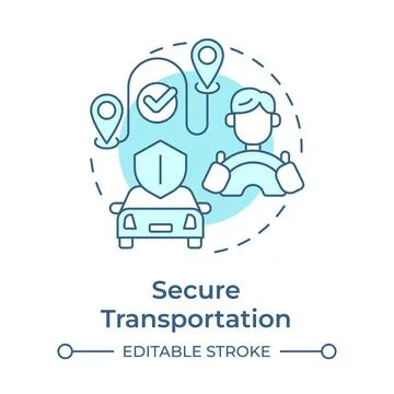 Secure transportation soft blue concept icon Stock Illustration