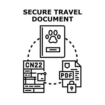 Secure travel document concept for safe pet journeys イラスト素材