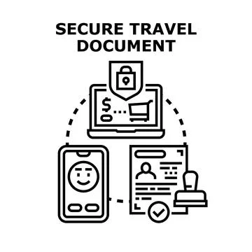 Secure travel document verification and digital identity access イラスト素材